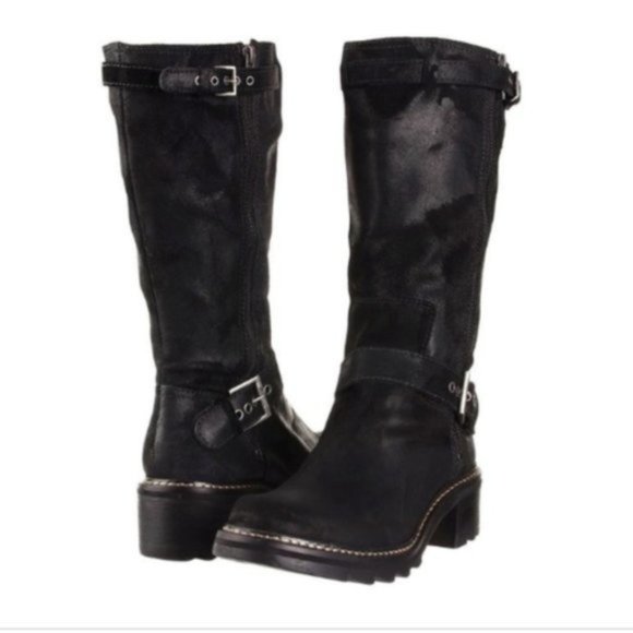 Donald J Pliner Lug Sole Glisey Suede Leather Boots - Picture 1 of 11